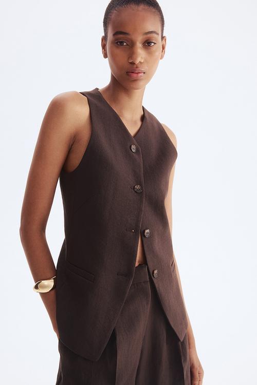 Long waistcoat - dark brown