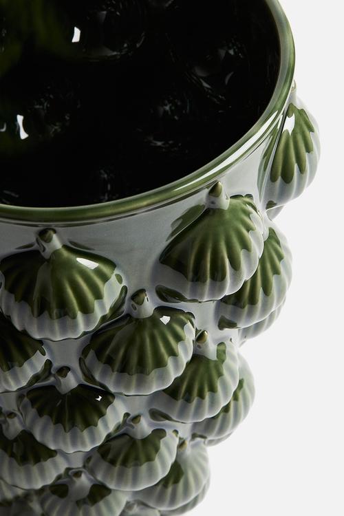 Large stoneware vase - green