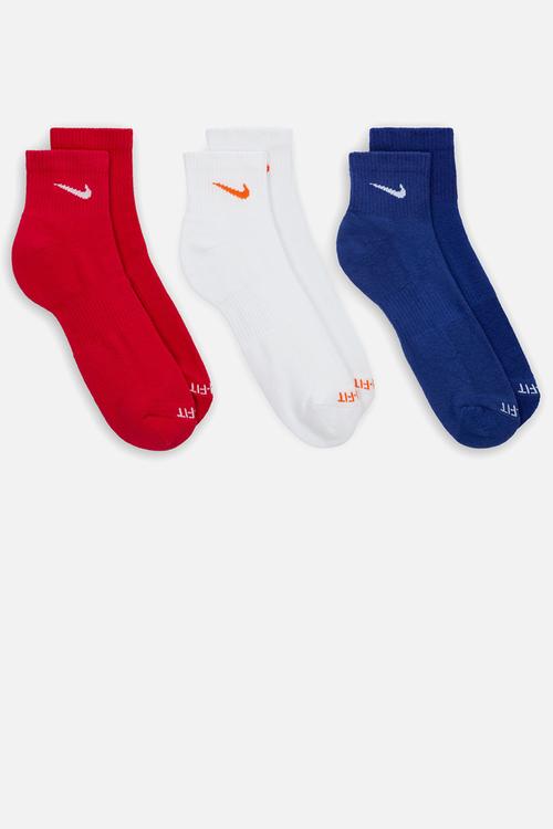 Everyday Plus Cushioned Training Ankle Socks (3 Pairs) - Red/Wht/Blue