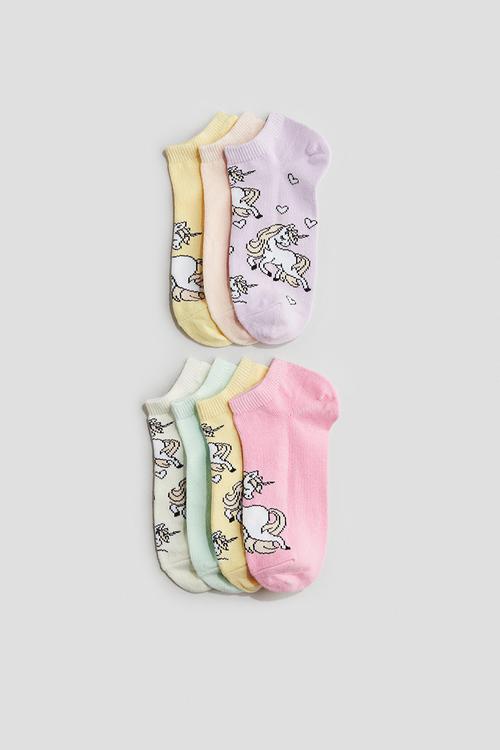 7-Pack trainer socks - pink/unicorns