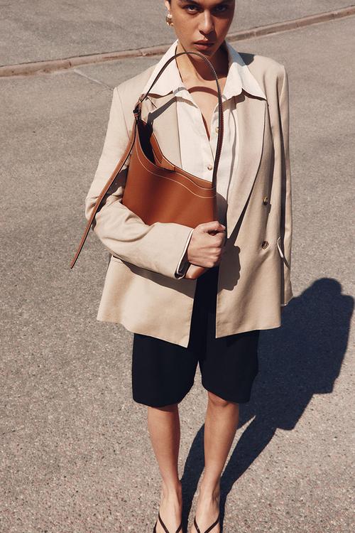 Asymmetric shopper - brown