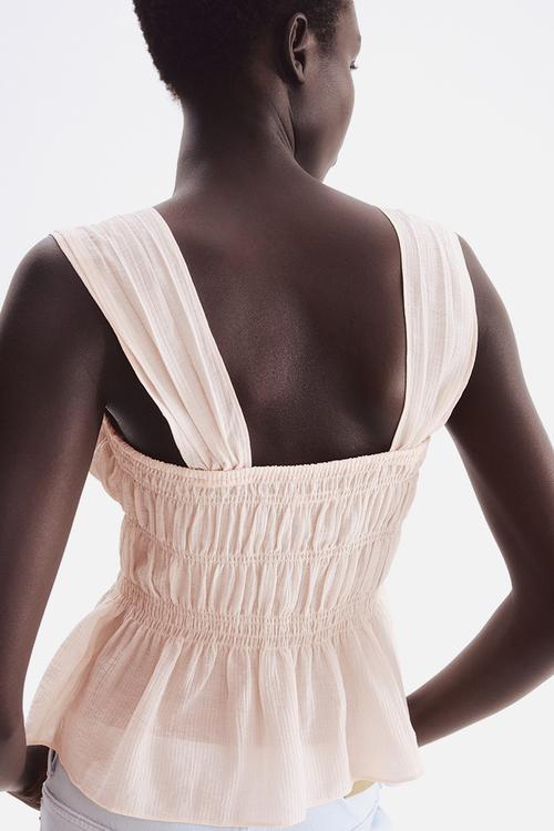 Draped top - powder pink
