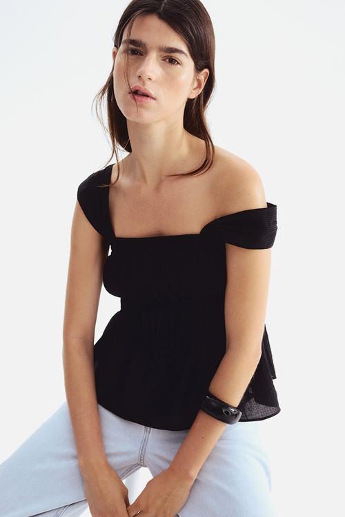 Draped top - black