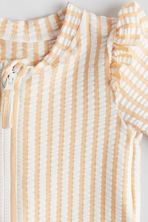 Swimsuit with upf 50 - peach/striped