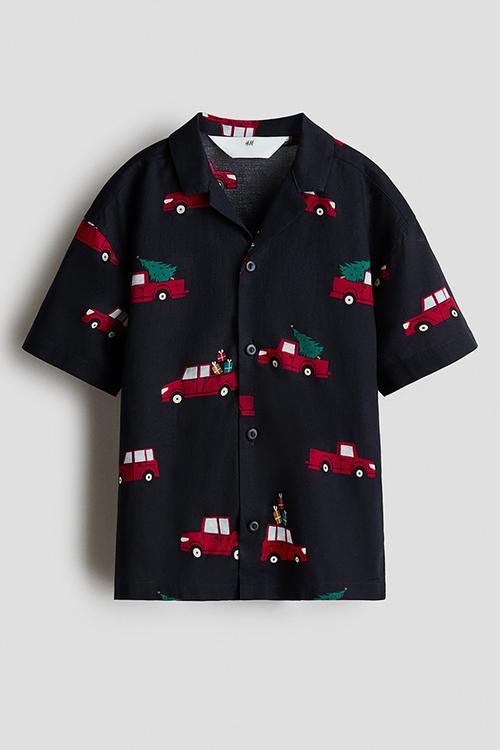 Printed resort shirt - blue