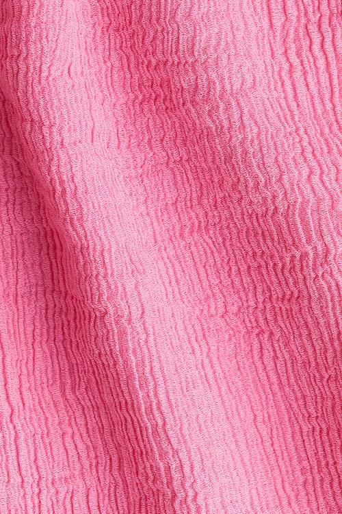 Wide-leg crinkled trousers -  bright pink 