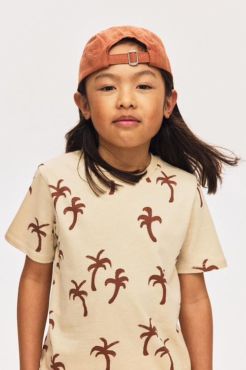 Printed T-shirt - light beige/palm trees