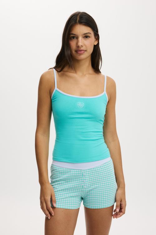 Dreamy soft longline cami - aqua dream/violet blue bwc