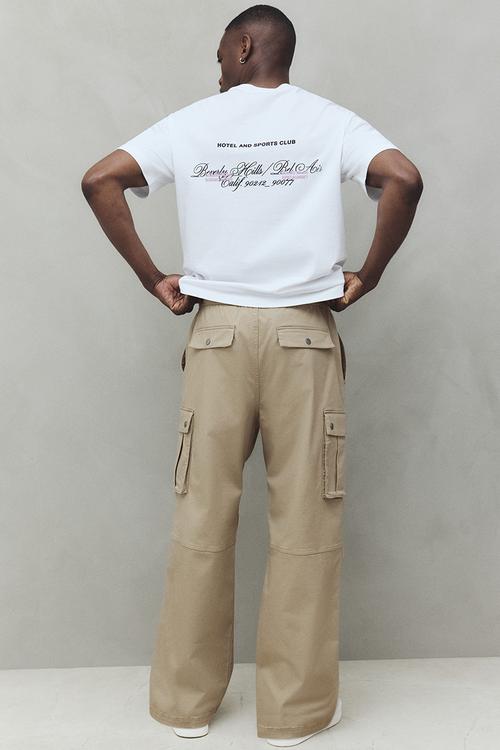 Loose fit cargo trousers - beige