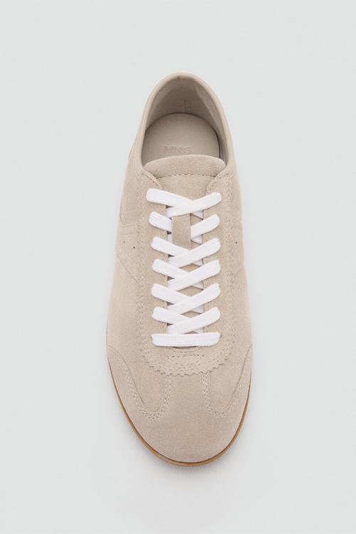 Point suede sneaker - light beige
