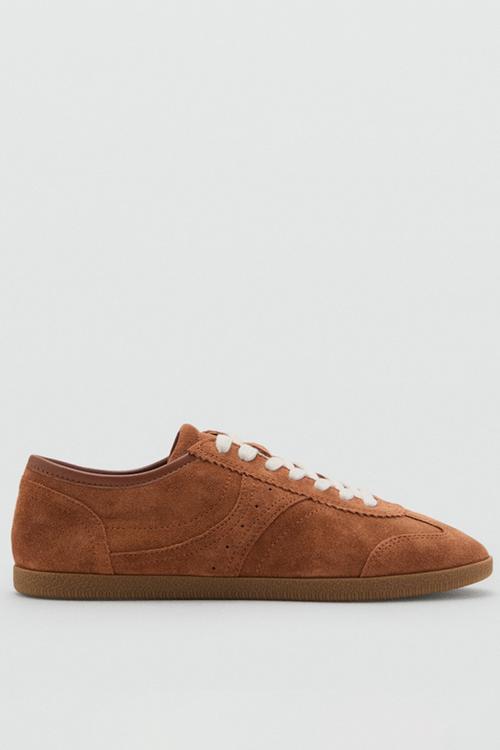 Point suede sneaker - medium brown
