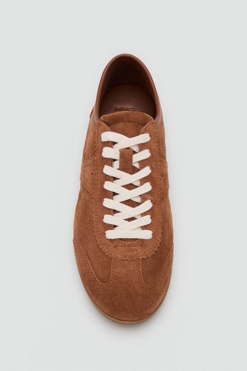 Point suede sneaker - medium brown
