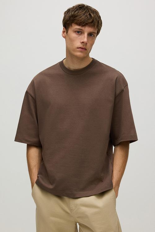 Oversized fit t-shirt - brown