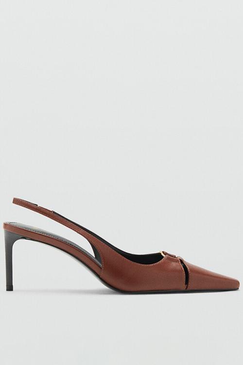 Ringo leather heel - dark brown