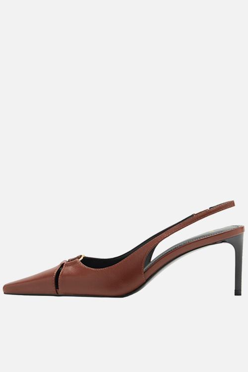 Ringo leather heel - dark brown