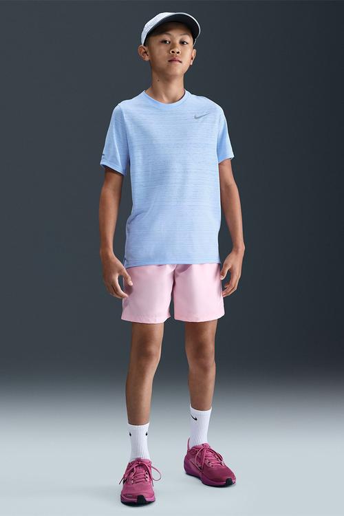 Boys Nike Dri-Fit Short Sleeve Miler Top - Royal Tint