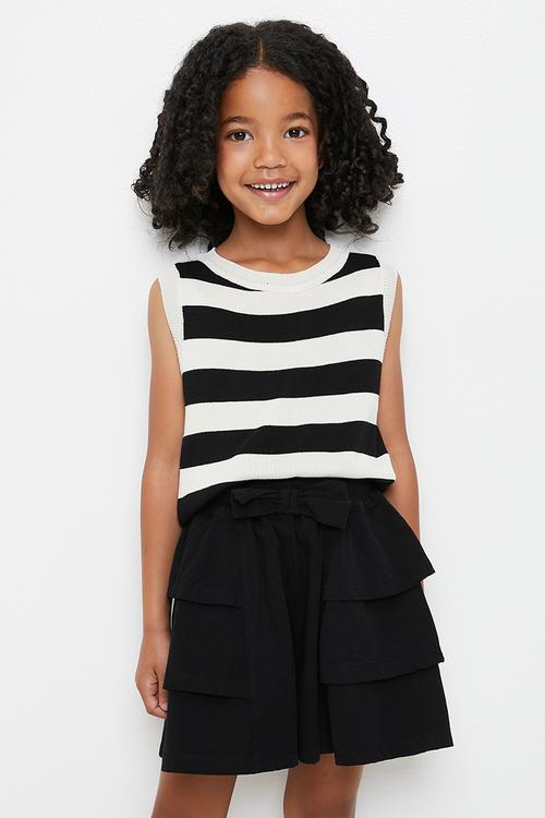 Tiered shorts - eerie black