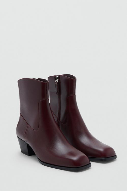 Cowe leather boot - dark red