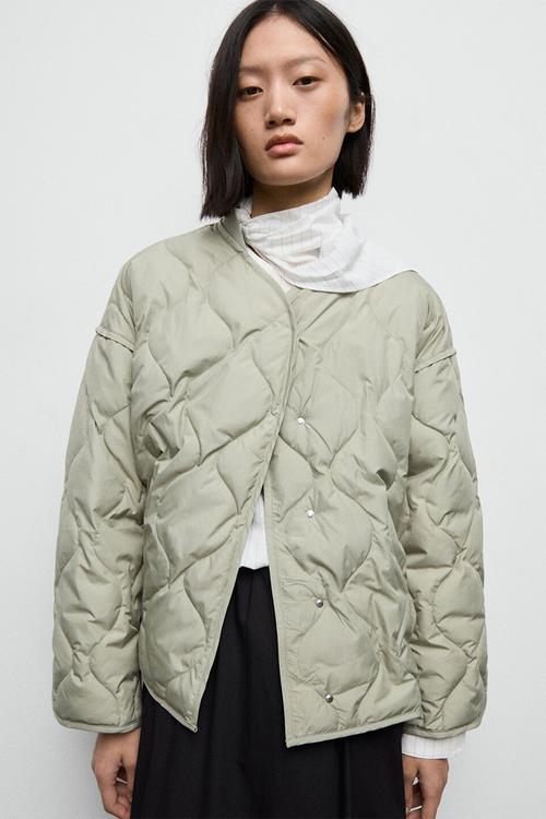 Puffer coat nat - light pastel green