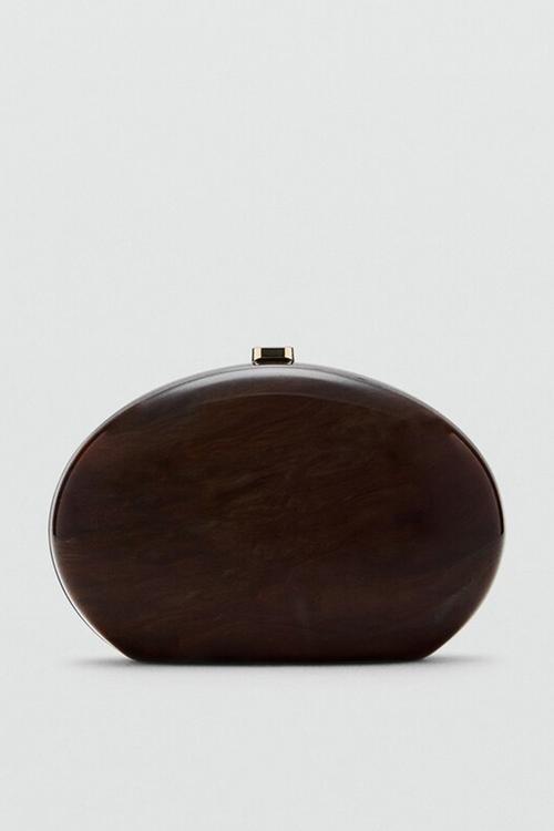Monada clutch bag-dark brown