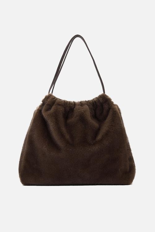 Popu shoulder bag - dark brown