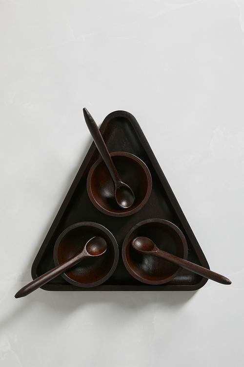 Wooden Tapas Bowls set of 3 - Dark Brown