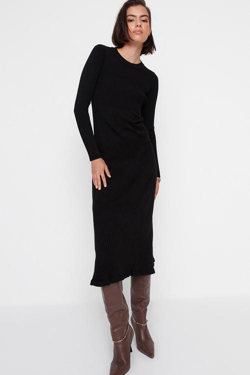 Midi Knit Dress - Black