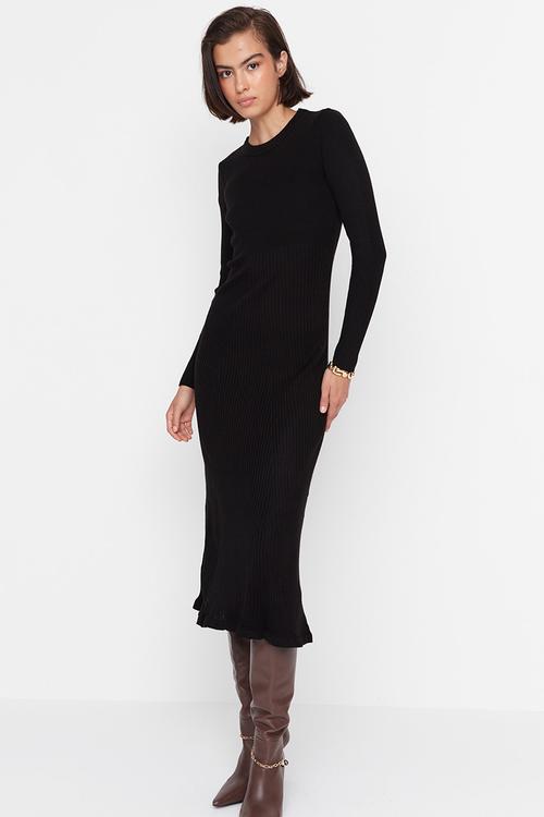 Midi Knit Dress - Black