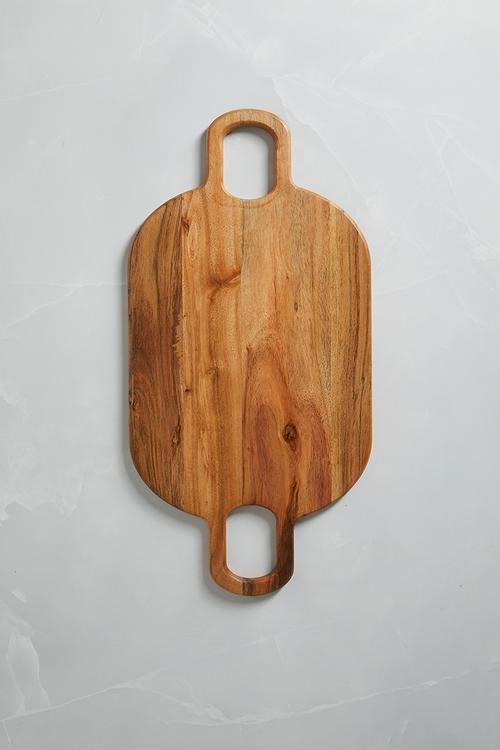 Wooden Double Handle Platter - Natural