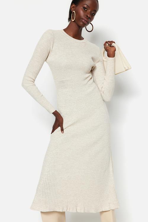 Midi Knit Dress - Ecru