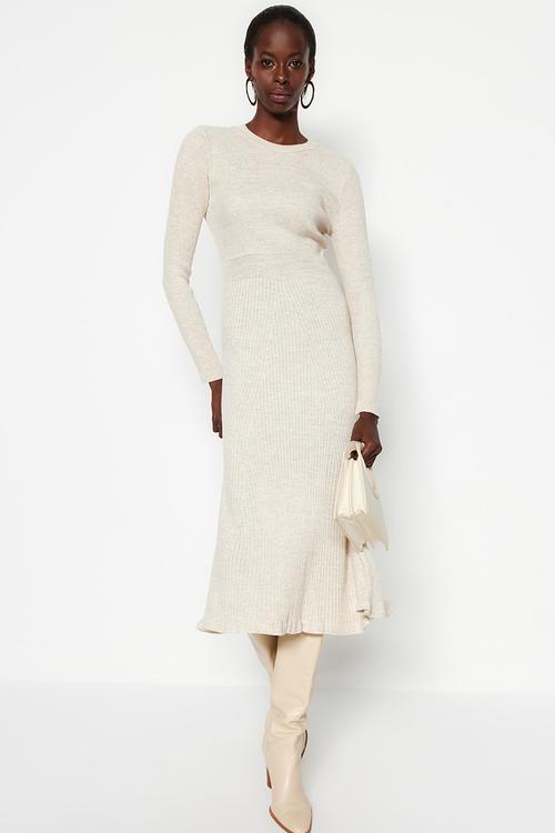 Midi Knit Dress - Ecru