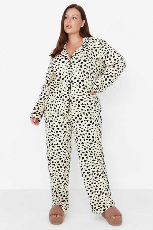Plus size animal pajamas set - multi-colored