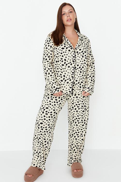 Plus size animal pajamas set - multi-colored