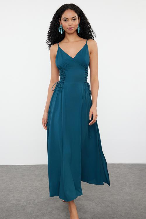 Maxi Aline Woven Dress - Navy Blue