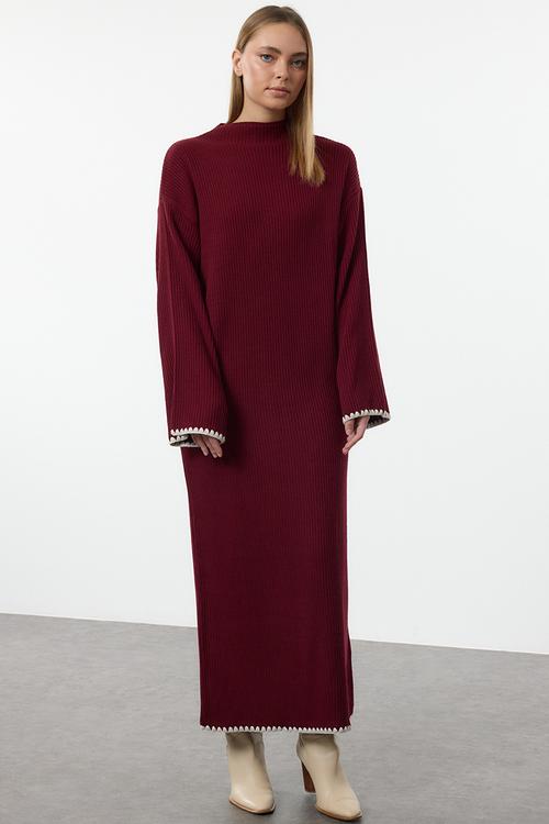 Maxi Straight cut knitwear Dress - Red