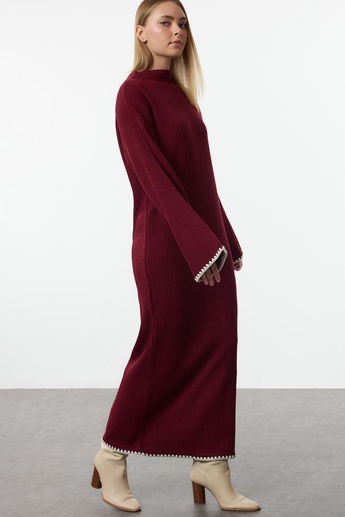Maxi Straight cut knitwear Dress - Red