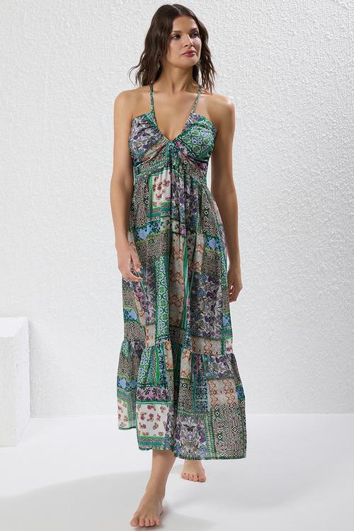 Maxi A line Printed Woven Dress - Multi