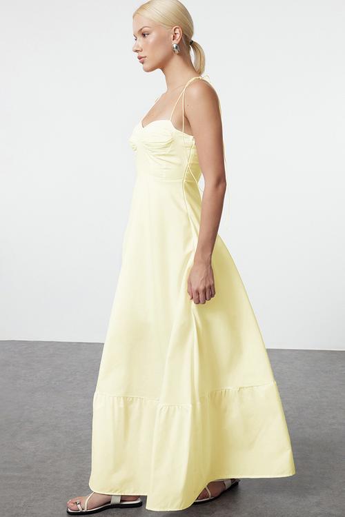 Maxi Aline Woven Dress - Light Yellow