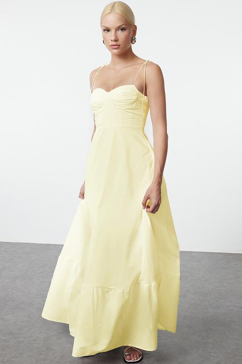 Maxi Aline Woven Dress - Light Yellow