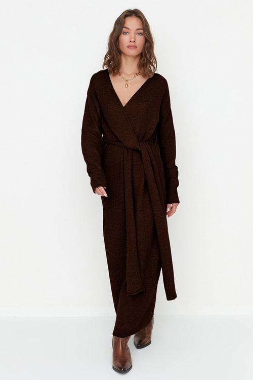 Maxi Knit Relaxed Dress - Dark Brown