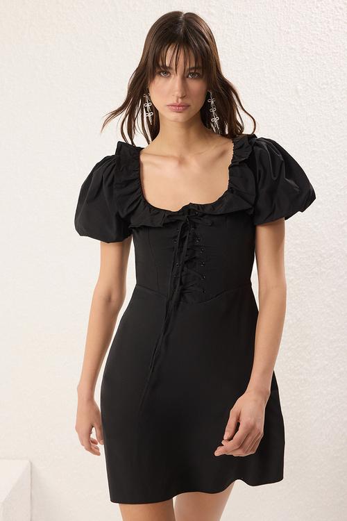 Mini Woven Ballon S Dress - Black