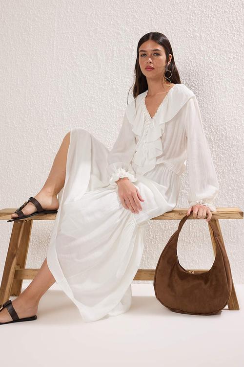 Maxi Aline Woven Dress - Ecru