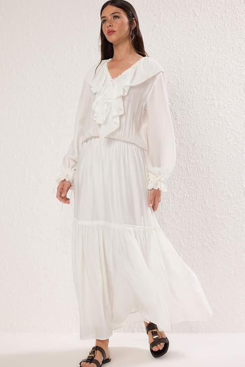 Maxi Aline Woven Dress - Ecru