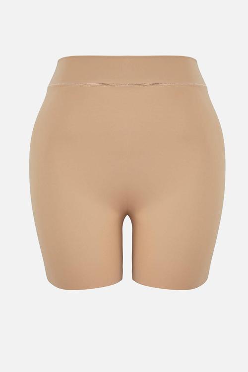 Plus size high waist boxer - tan
