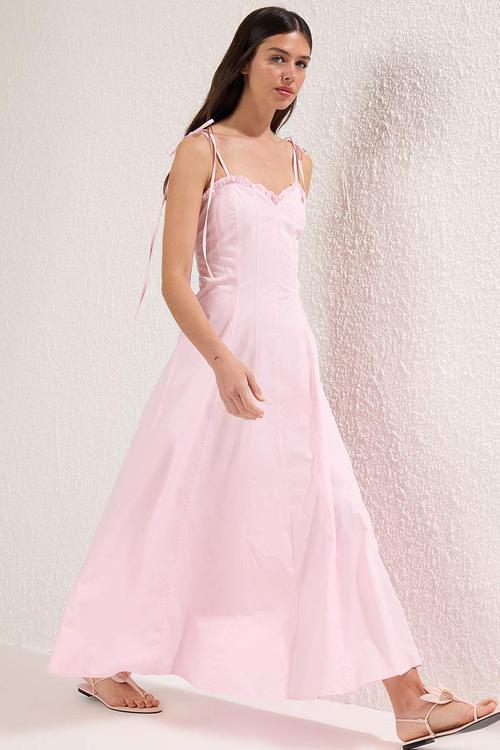Maxi Aline Woven Dress - Pink