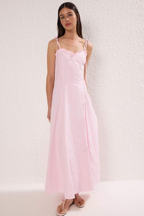 Maxi Aline Woven Dress - Pink