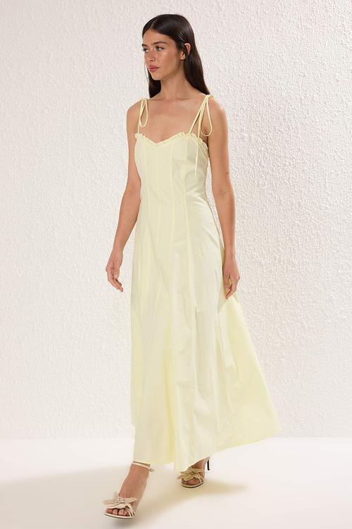 Maxi Aline Woven Dress - Yellow