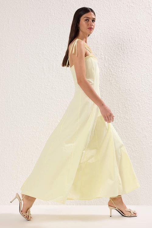 Maxi Aline Woven Dress - Yellow