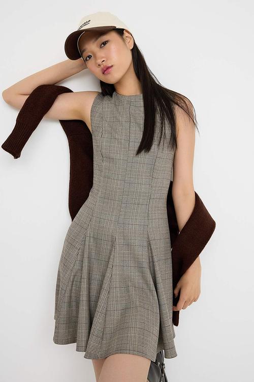 Mini Aline Woven Dress - Grey