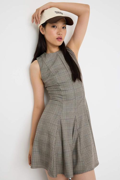 Mini Aline Woven Dress - Grey